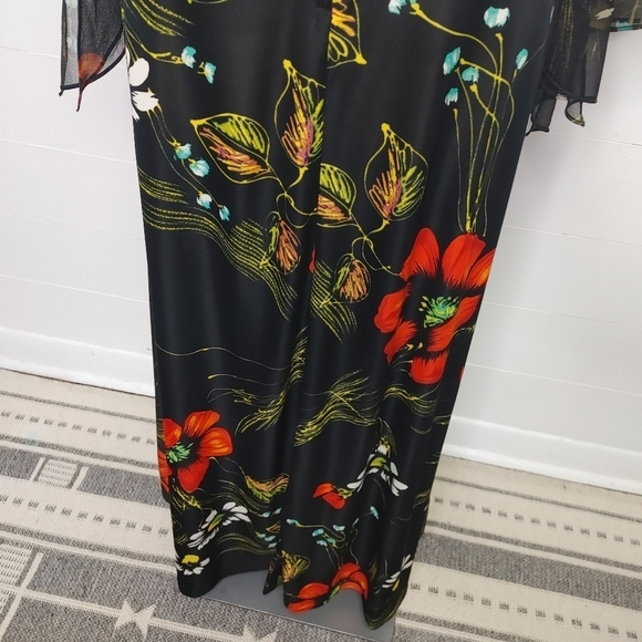 Vintage 70's angel wing sleeves maxi dress S/M - Picture 8 of 13